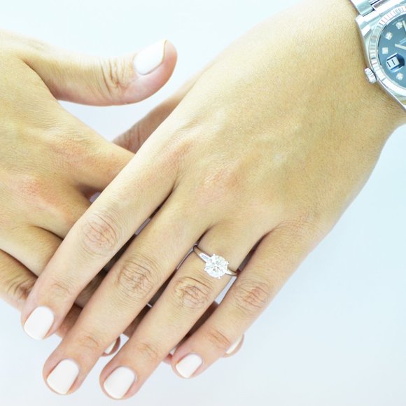 2 Carat Solitaire Diamond Engagement Ring Round Cut H/SI1 - Picture 3 of 8